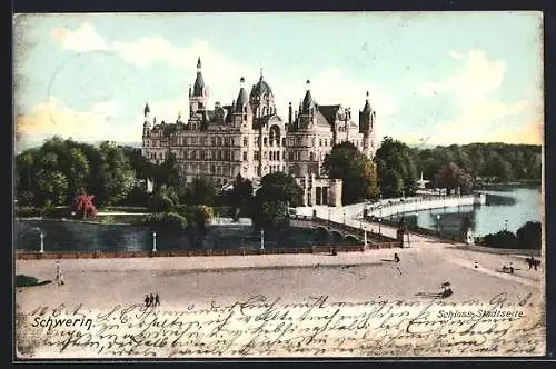 AK Schwerin / Mecklenburg, Schloss, Stadtseite