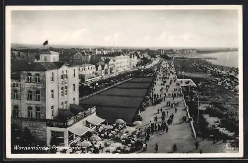 AK Warnemünde, Die Promenade aus der Vogelschau