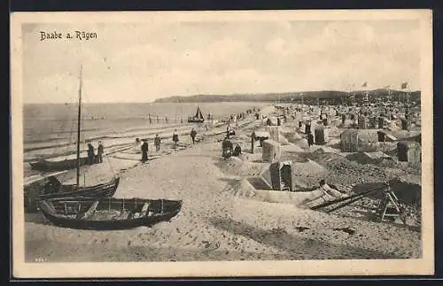 AK Baabe a. Rügen, Strandkörbe am Meer