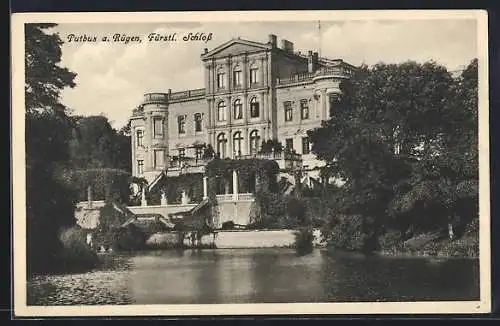 AK Putbus a. Rügen, Park und Fürstl. Schloss