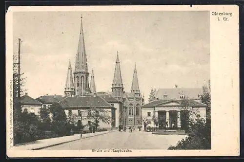 AK Oldenburg / O., Kirche und Hauptwache