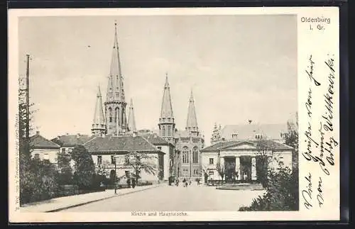 AK Oldenburg i. Gr., Kirche und Hauptwache