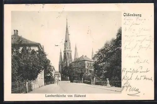 AK Oldenburg / O., Lambertikirche von Südwest