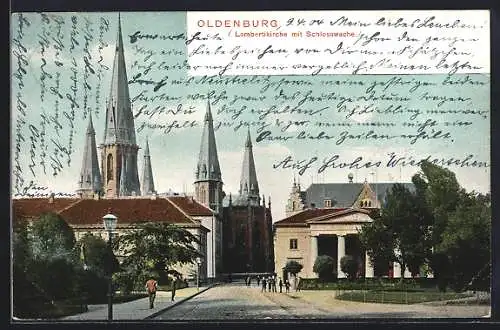 AK Oldenburg / O., Lambertikirche mit Schlosswache