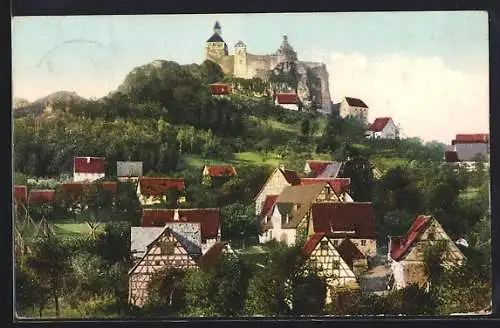 AK Hohenstein / Hersbruck, Burg hinter Ortspartie