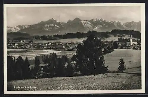 AK Lechbruck a. Lech, Teilansicht mit Kirche