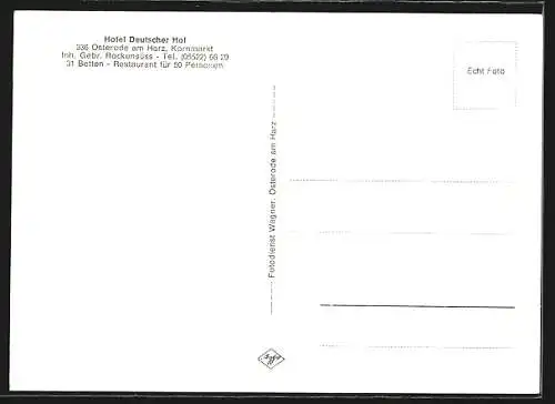 AK Osterode / Harz, Hotel Deutscher Hof, Aussen- und Innenansichten, Inh. Gebr. Rockensüss