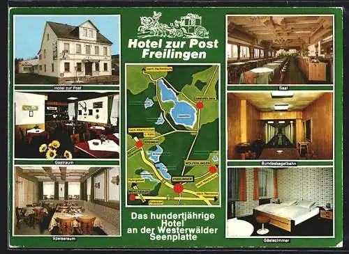 AK Freilingen / Westerwald, Hotel zur Post an der Westerwälder Seenplatte