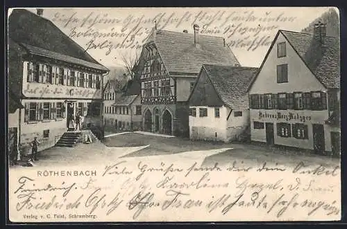 AK Röthenbach / Alpirsbach, Ortspartie mit Metzgerei