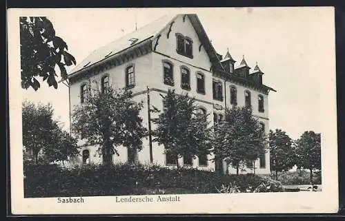 AK Sasbach / Baden, Ortsansicht mit Lendersche Anstalt