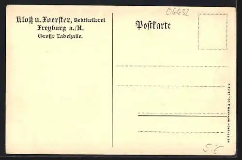 AK Freyburg a. M., Kloss u. Foerster, Sektkellerei, Grosse Ladehalle, Wein