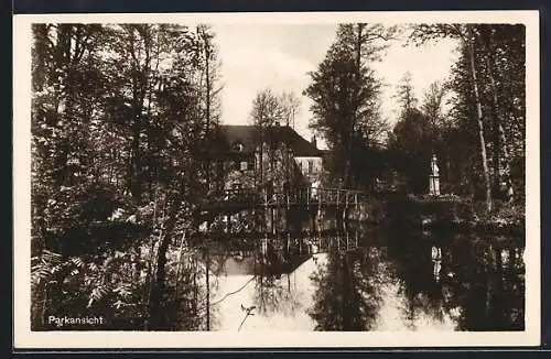 AK Bad Saarow, Theresienhof am Scharmützelsee, Erholungsheim mit Parkansicht