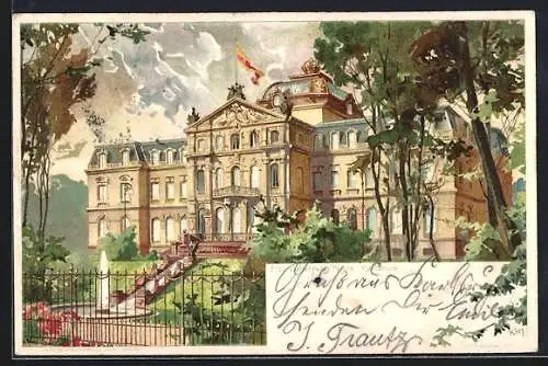 Künstler-AK Heinrich Kley: Karlsruhe, Grossherzogliches Palais