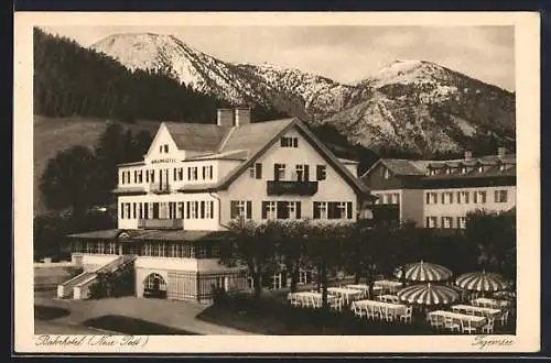 AK Tegernsee, Bahnhotel-Neue Post, Bes. Fiddl Niggl