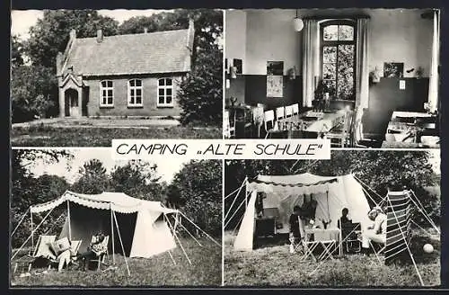 AK Wielen, Campingplatz Alte Schule, Essensraum und Zelte