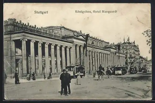 AK Stuttgart, Königsbau, Hotel Marquardt