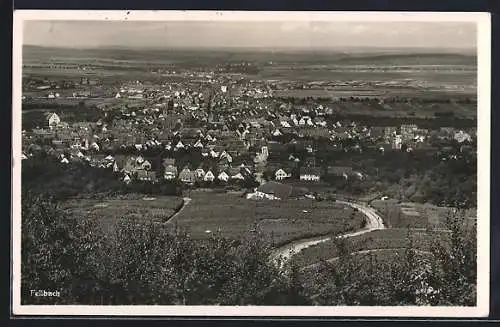 AK Fellbach, Ortsansicht vom Wald aus