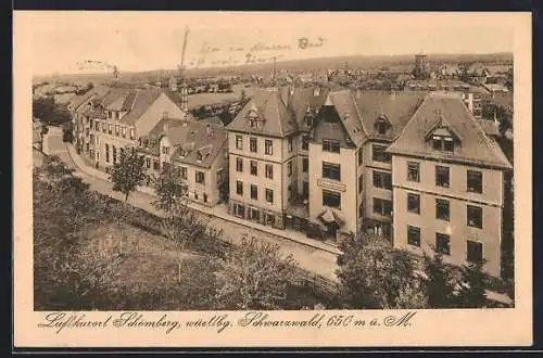 AK Schömberg / Schwarzwald, Teilansicht mit Sanatorium