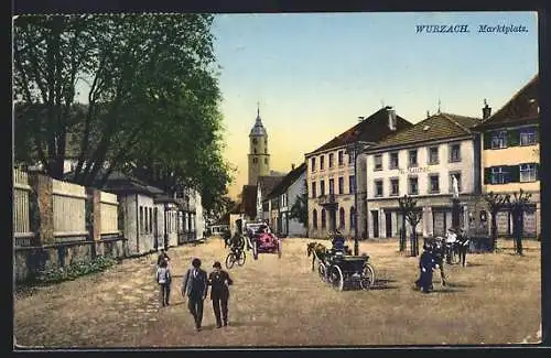 AK Wurzach, Blick über den Marktplatz