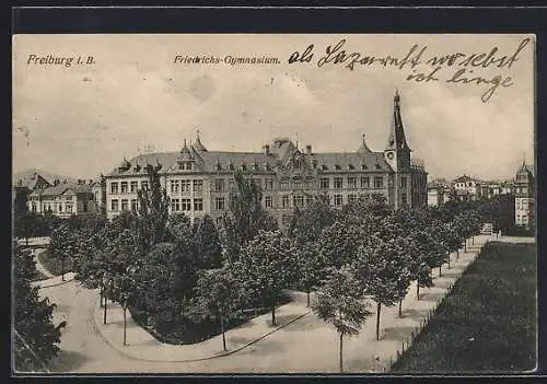 AK Freiburg i. B., Blick auf das Friedrichs-Gymnasium