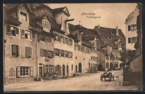 AK Meersburg a. B., Vorburggasse mit Handkarren