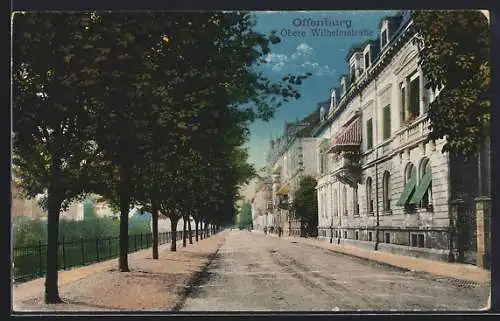 AK Offenburg, Blick in die Obere Wilhelmstrasse