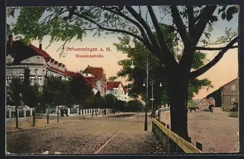 AK Schwenningen / Neckar, Bismarckstrasse unter Bäumen