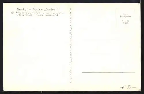 AK Schömberg / Freudenstadt, Gasthaus-Pension Solhof von Max Killgus