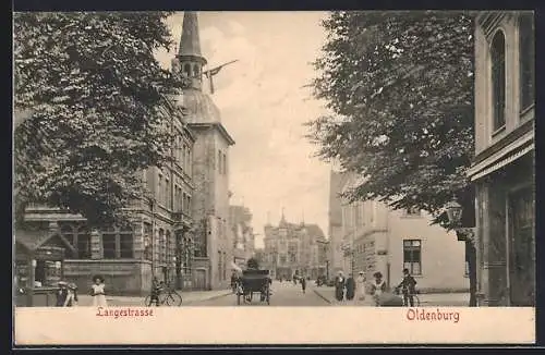 AK Oldenburg / O., Langestrasse mit Kiosk