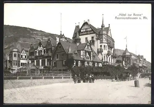 AK Assmannshausen a. Rh., Hotel zur Krone