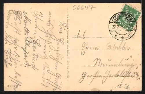 AK Gössnitz / Naumburg, Gasthaus Gössnitz, Schlosspark, Herrenhaus, Totalansicht