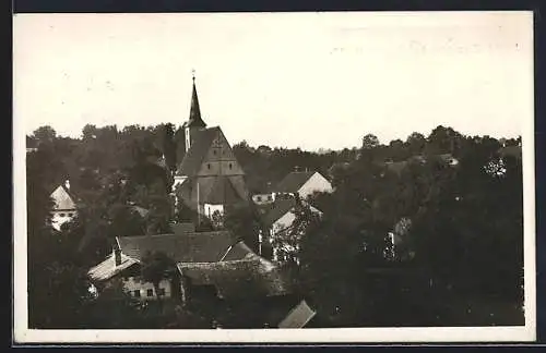 AK St. Georgen bei Grieskirchen, Teilansicht mit Kirche