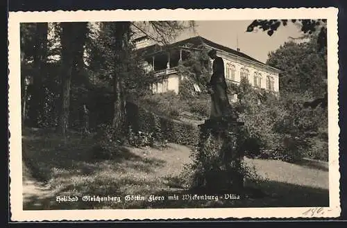 AK Bad Gleichenberg, Göttin Flora mit Wickenburg-Villa