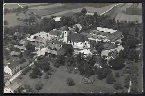 AK Feldkirchen /Donau, Fliegeraufnahme mit Wallfahrtskirche