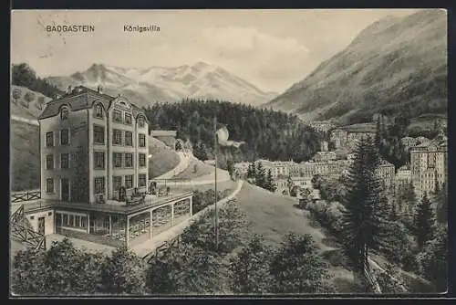 AK Bad Gastein, Königsvilla mit Blick zum Ort