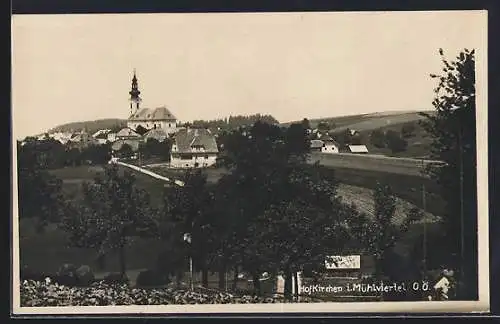 AK Hofkirchen i. Mühlviertel, Teilansicht mit Kirche