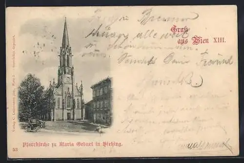 AK Wien, Pfarrkirche zu Maria Geburt in Hietzing