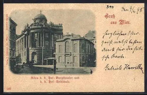 AK Wien, Altes K.K. Hof-Burgtheater und K.K. Hof-Reitschule