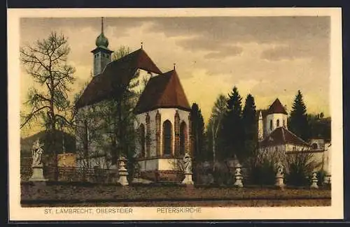 AK St. Lambrecht, Teilansicht mit Peterskirche