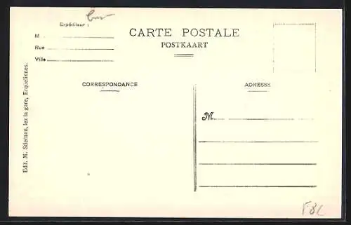 AK Erquelinnes, Ortspartie mit Kirche