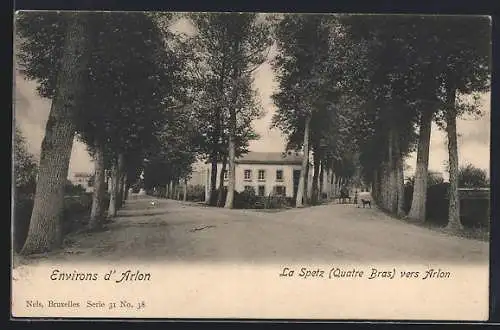 AK Arlon, La Spetz /Quatre Bras, Une vue vers Arlon