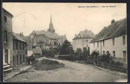 AK Macon-les-Chimay, Rue du Moulin, Strassenpartie