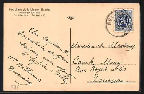 AK Daverdisse sur Lesse, Hostelliere de la Maison Blanche