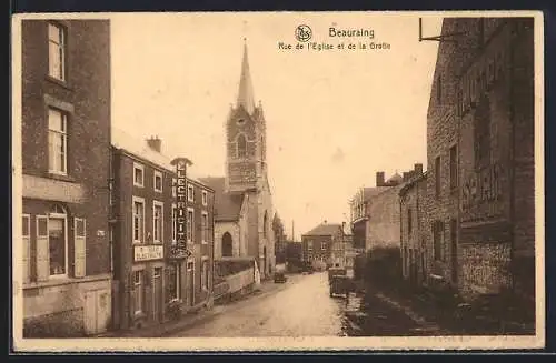 AK Beauraing, Rue de l`Eglise et de la Grotte