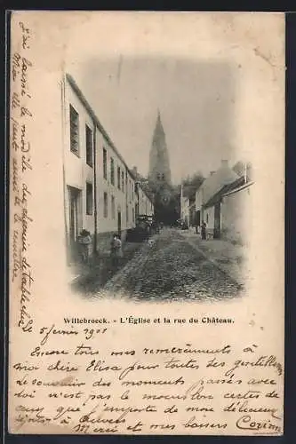 AK Willebroeck, L`Église et la rue du Château