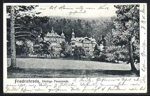 AK Friedrichroda i. Thür., Sicht auf Büchigs Promenade