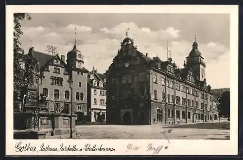 AK Gotha, Ratskeller und Schellenbrunnen