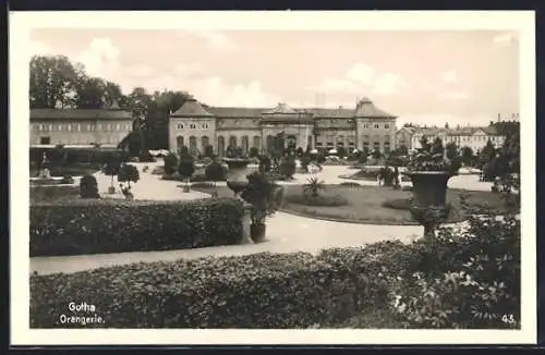 AK Gotha, Parkpartie in der Orangerie