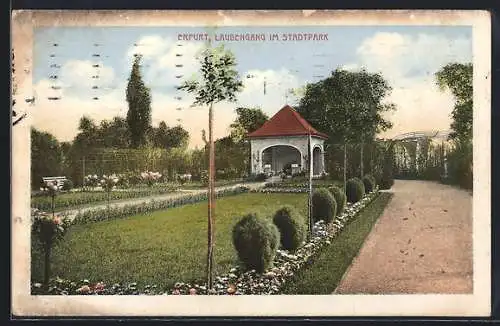 AK Erfurt, Laubengang im Stadtpark