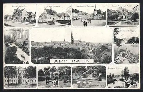 AK Apolda i. Th., Carolinenheim, Marktplatz, Gesamtansicht